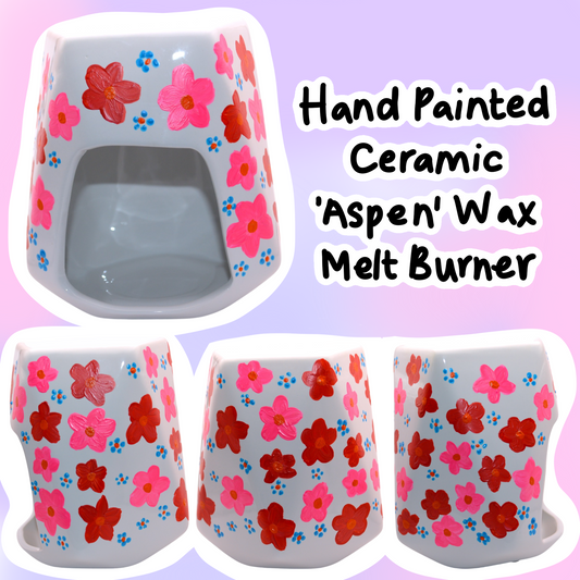 Hand Painted Floral Ceramic ‘Aspen’ Wax Melt Burner