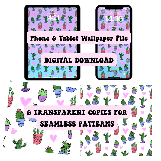 Seamless Cactus Pattern + FREE Cactus Wallpaper