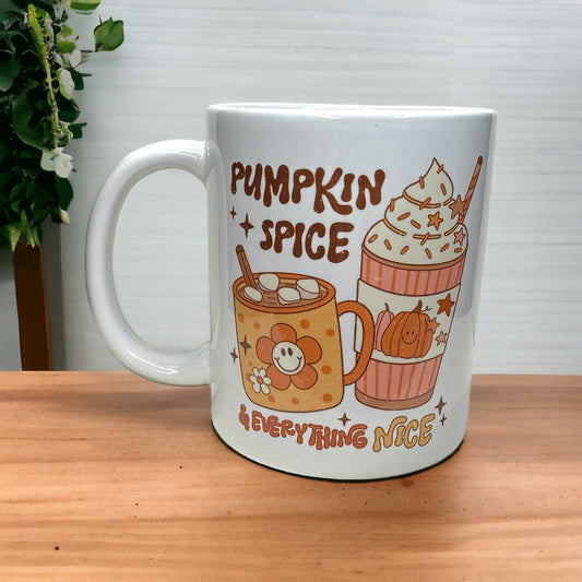 Pumpkin Spice & Everything Nice 11oz Mug, Dishwasher Safe