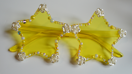 Yellow Gemmed Up Sunglasses